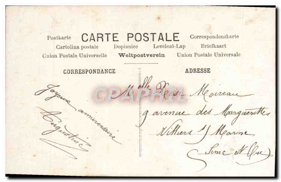 CPA Fantaisie Femme Anniversaire  — Rückseite