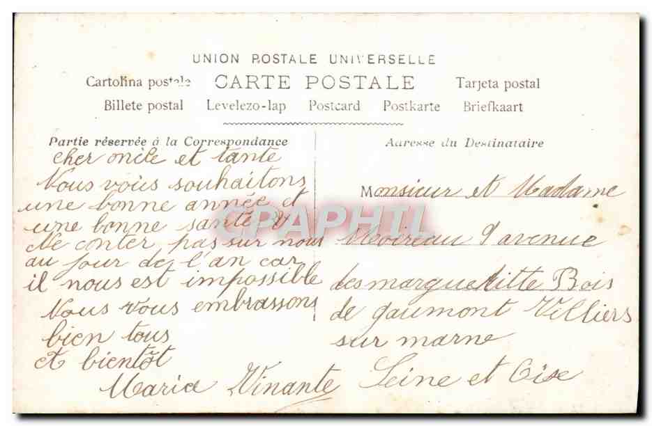 CPA Fantaisie Enfant Bonne Annee — Rückseite
