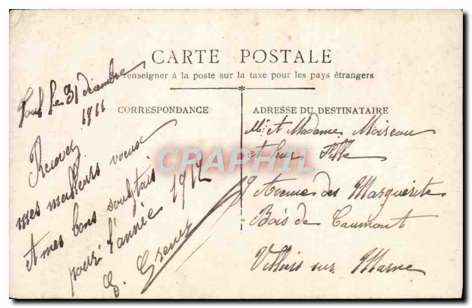 CPA Fantaisie Femme Bonne Annee — Back