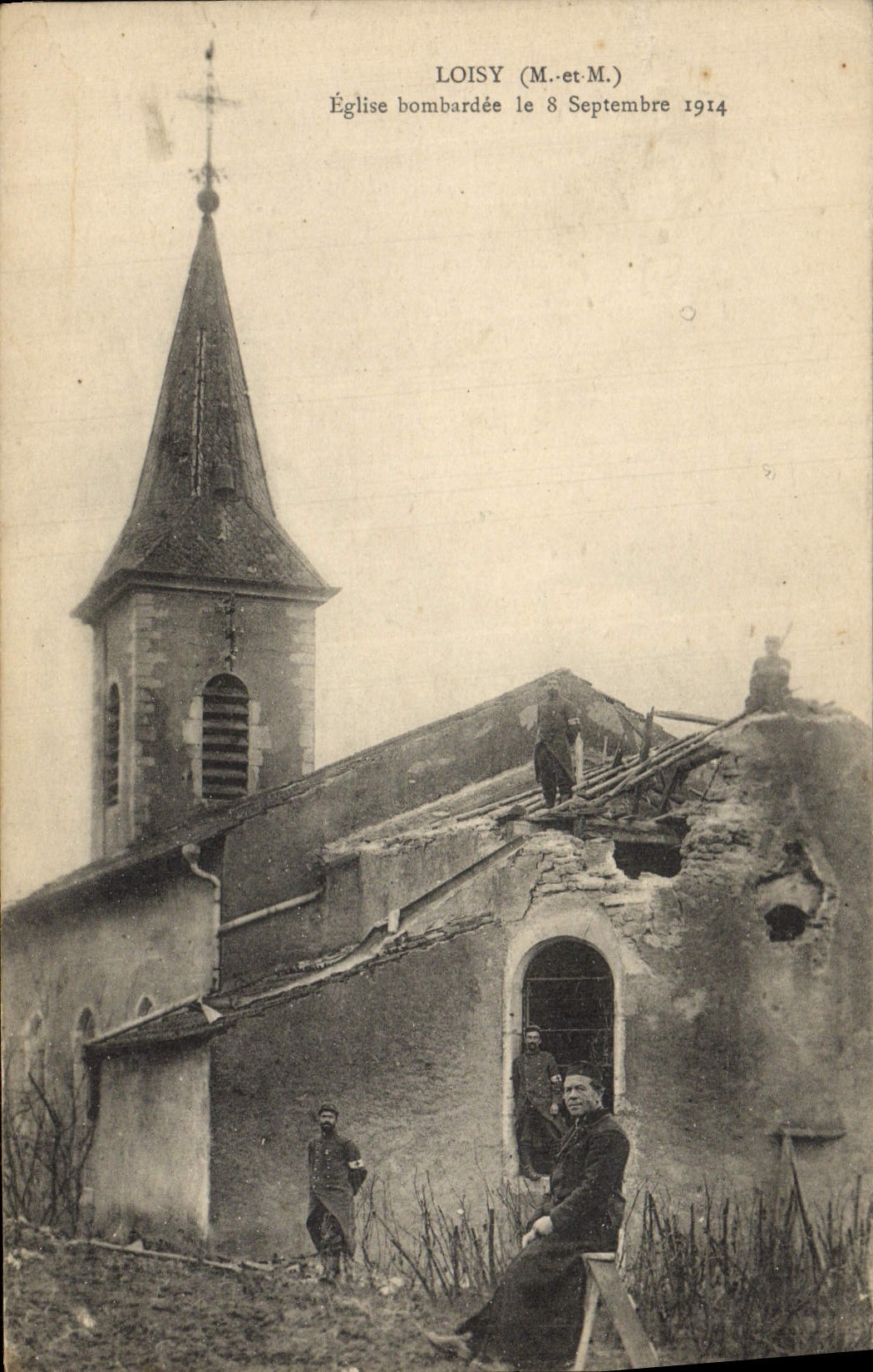 Église de Loisy (M.-et-M.) — bombardée le 8 septembre 1914 — éditeur non identifié