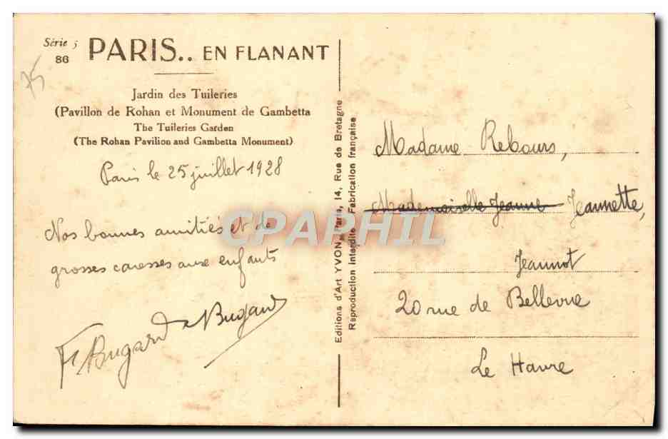 CPA Paris En Flanant Jardin des Tuileries  — Verso