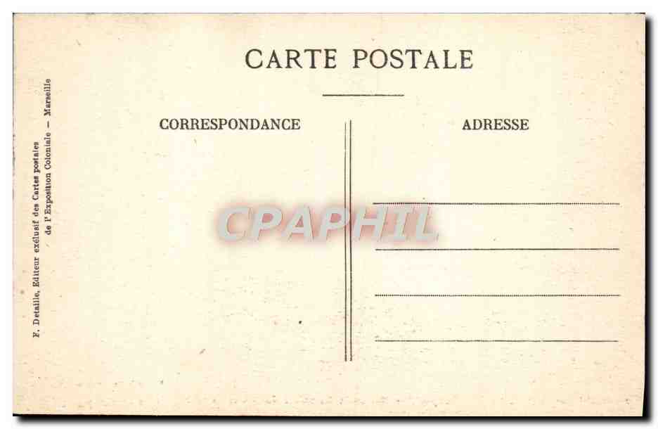 CPA Marseille Exposition nationale coloniale 1922 Le palais de l'Indochine  — Verso