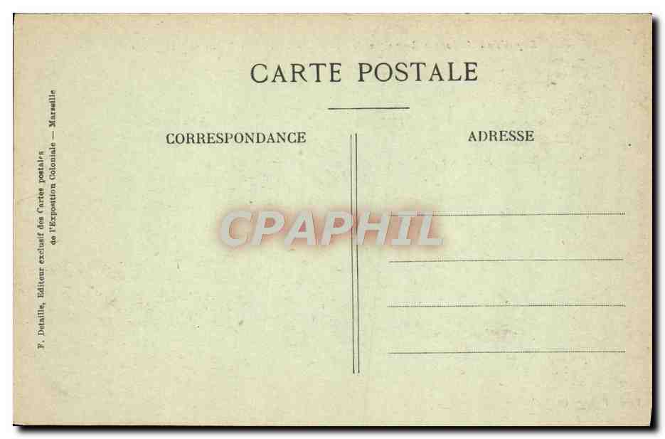 CPA Marseille Exposition Nationale Coloniale de 1922 Le palais de Madagascar — Rückseite