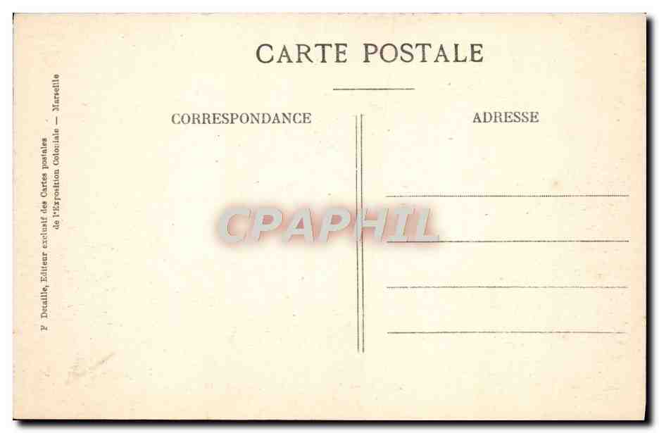 CPA Marseille Exposition Nationale Coloniale de 1922 Palais de la Tunisie — Rückseite