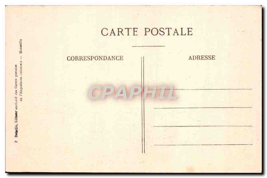CPA Marseille Exposition Nationale Coloniale de 1922 Palais des Colonies autonomes — Verso