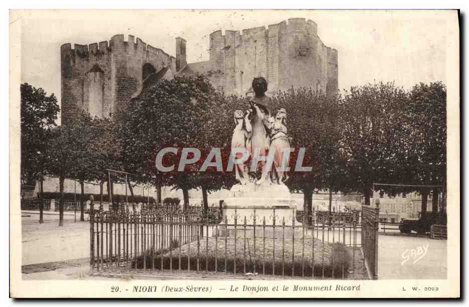 CPA Niort Le Donjon et le Monument Ricard