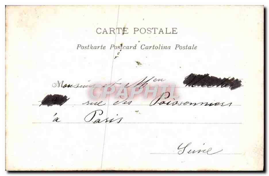 Famille au repas — texte imprimé et manuscrit — éditeur ABC — Verso