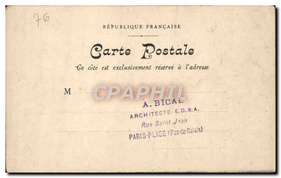 CPA Rouen La tour de Saint Ouen et le portail des Marmousets — Rückseite
