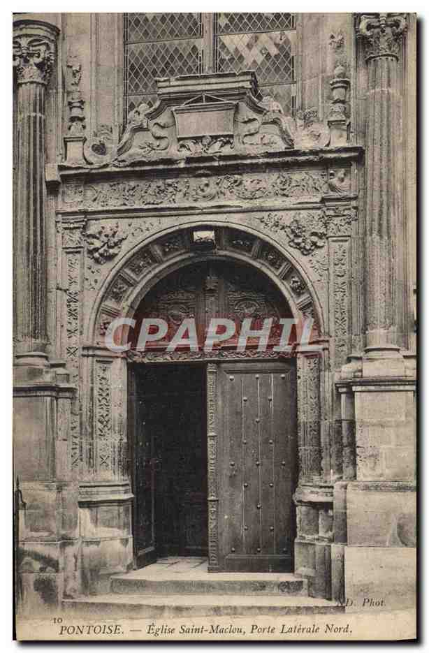 CPA Pontoise Eglise Saint Maclou Porte Laterale Nord
