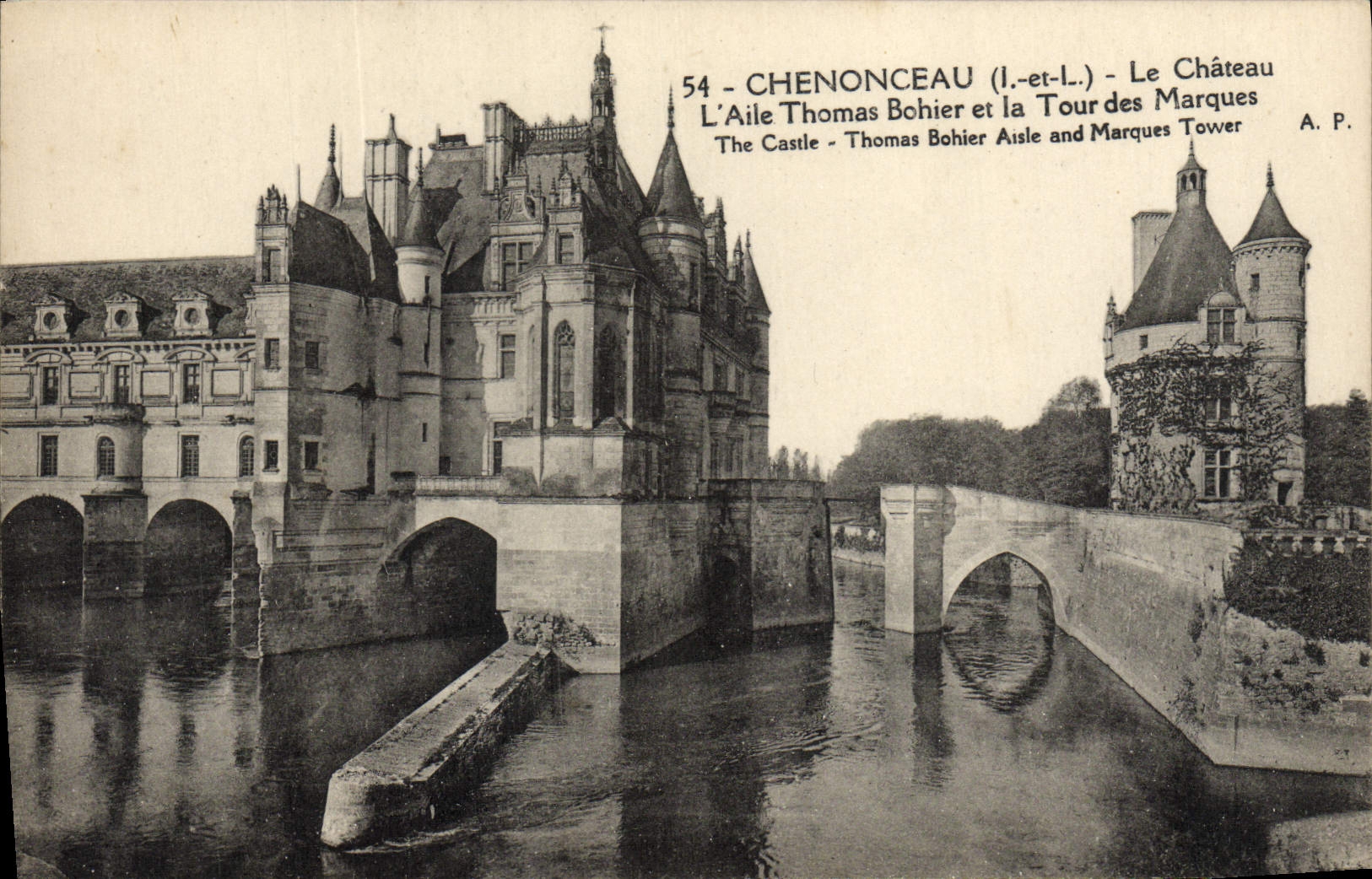 CPA Chenonceau Le Chateau L'Aile Thomas Bohier et la Tour des Marques