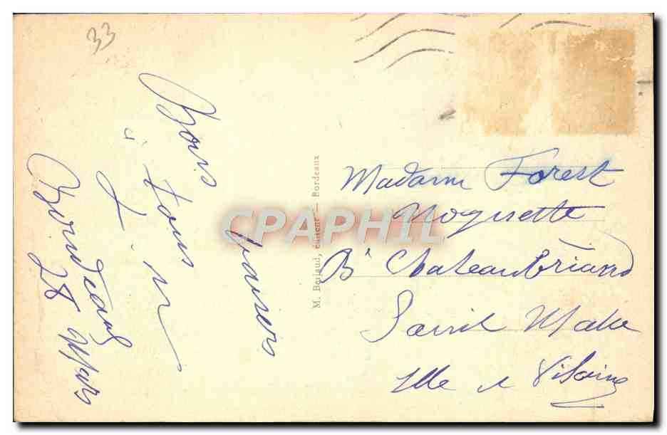 Bordeaux — Les Ruines du Palais-Gallien — Tito, n°37 — Verso