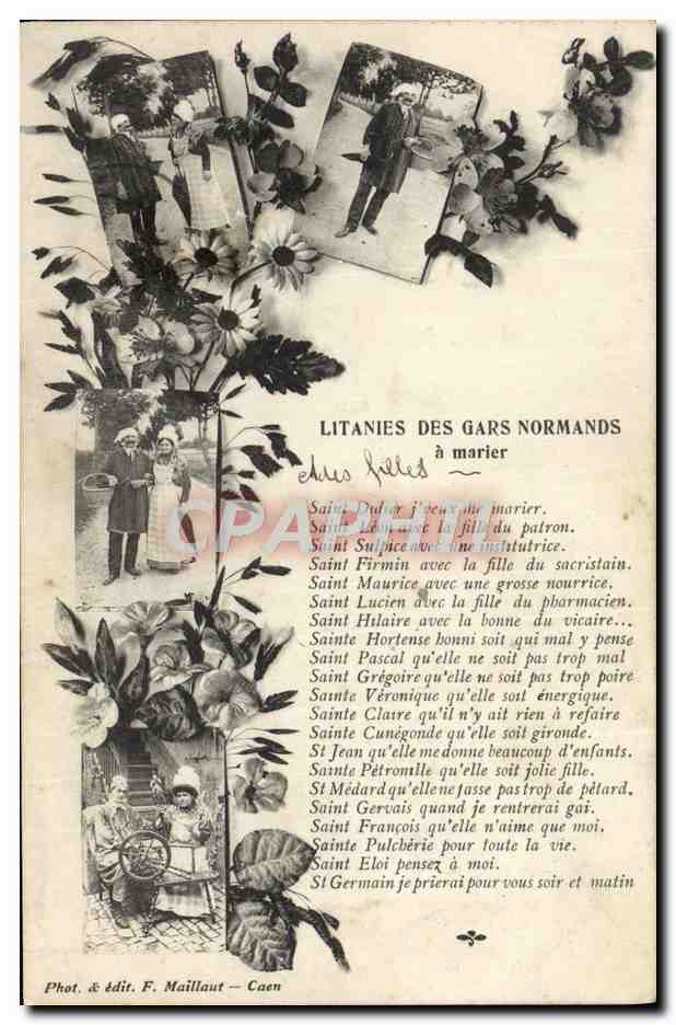 CPA Litanies des gars normands a marier 