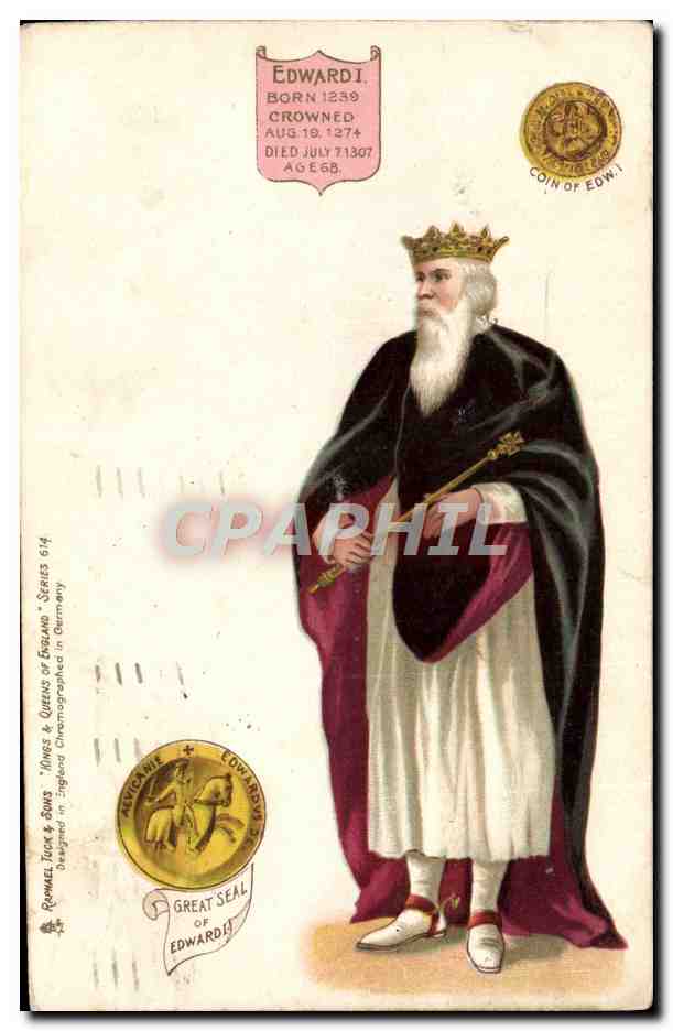 Edward I — Roi d'Angleterre — Rommel & Sons, 'Kings & Queens of England' série 614 - Anverso