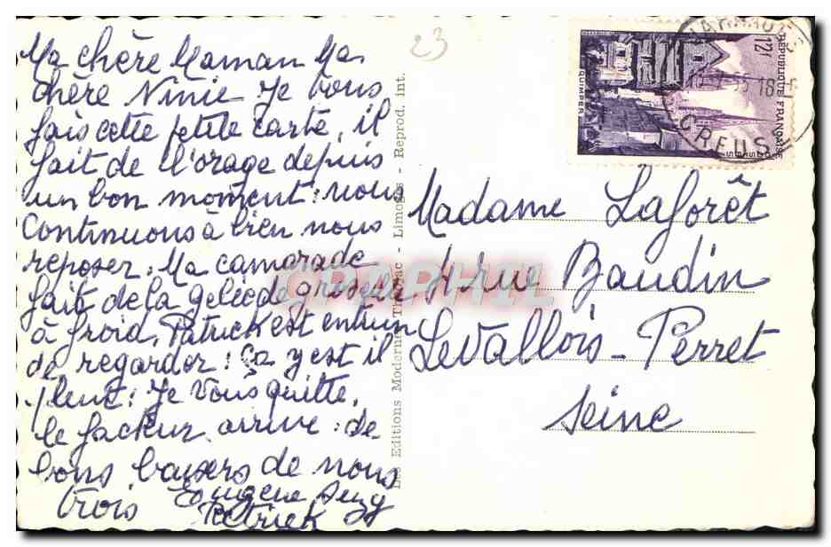 CPA Au Pays Marchois Folklore Fileuse Quenouille — Rückseite