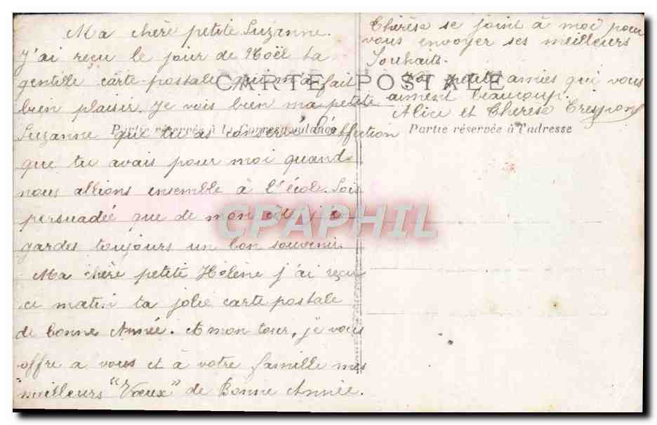 CPA Fantaisie Enfant Bonne Annee — Rückseite