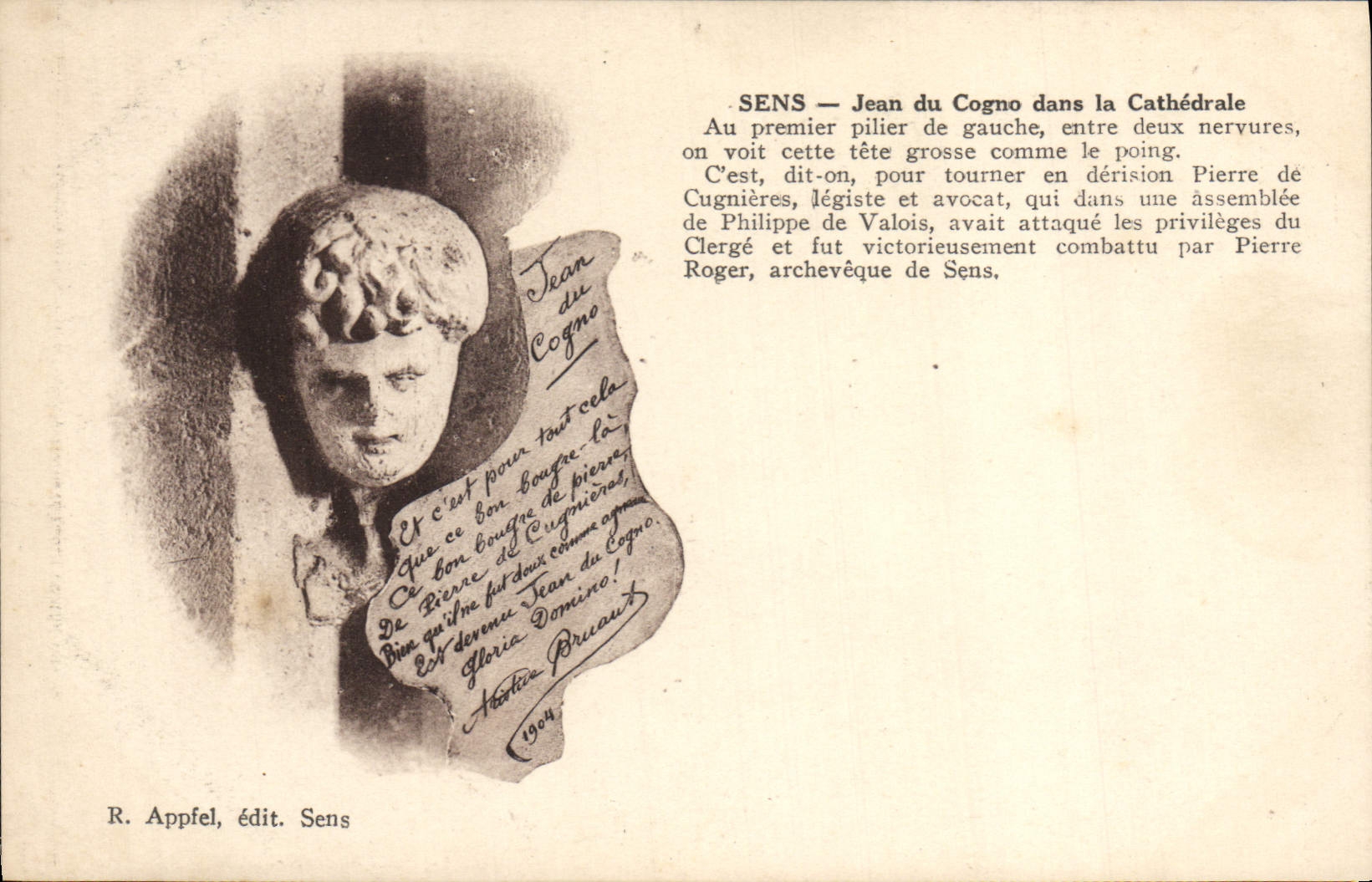 Sens — Jean du Cogno dans la Cathédrale — R. Appfel, édit. Sens