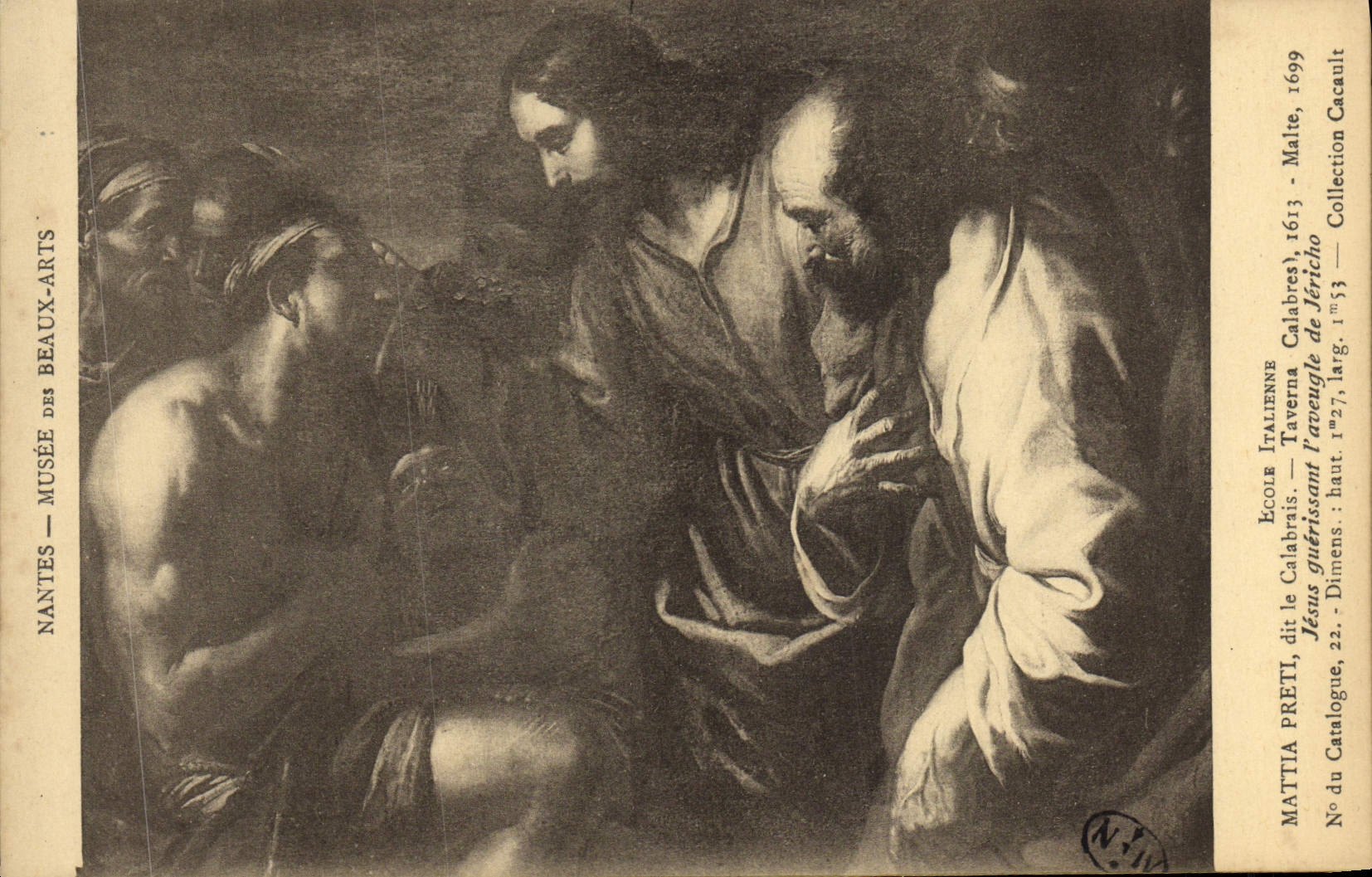 Jésus guérissant l'aveugle de Jéricho — Mattia Preti, école italienne, 1613 — Collection Cacault, Nantes