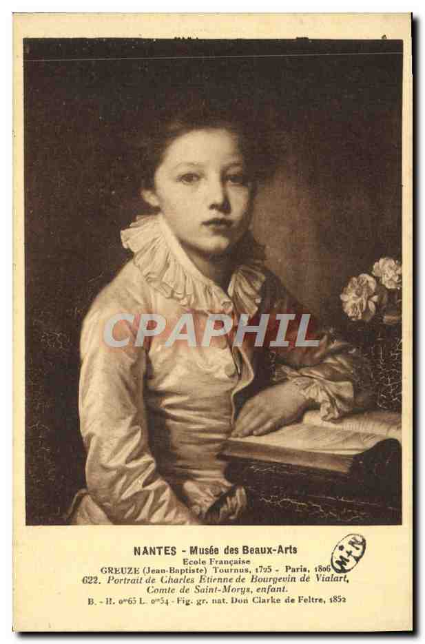 CPA Nantes Musee Des Beaux Arts Greuze Portrait de Charles Etienne de Bourgevin de Vialart Comte de Saint Morys