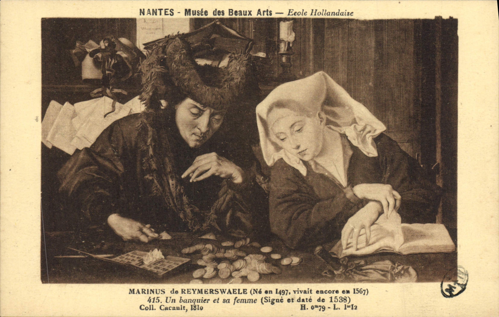 CPA Nantes Musee Des Beaux Arts Marinus de Reymerswaele Un banquier et sa femme