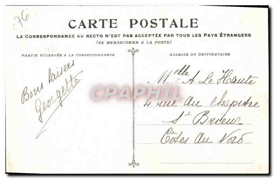 CPA Rouen Vue Generale Prise de la Cote Sainte Catherine — Verso