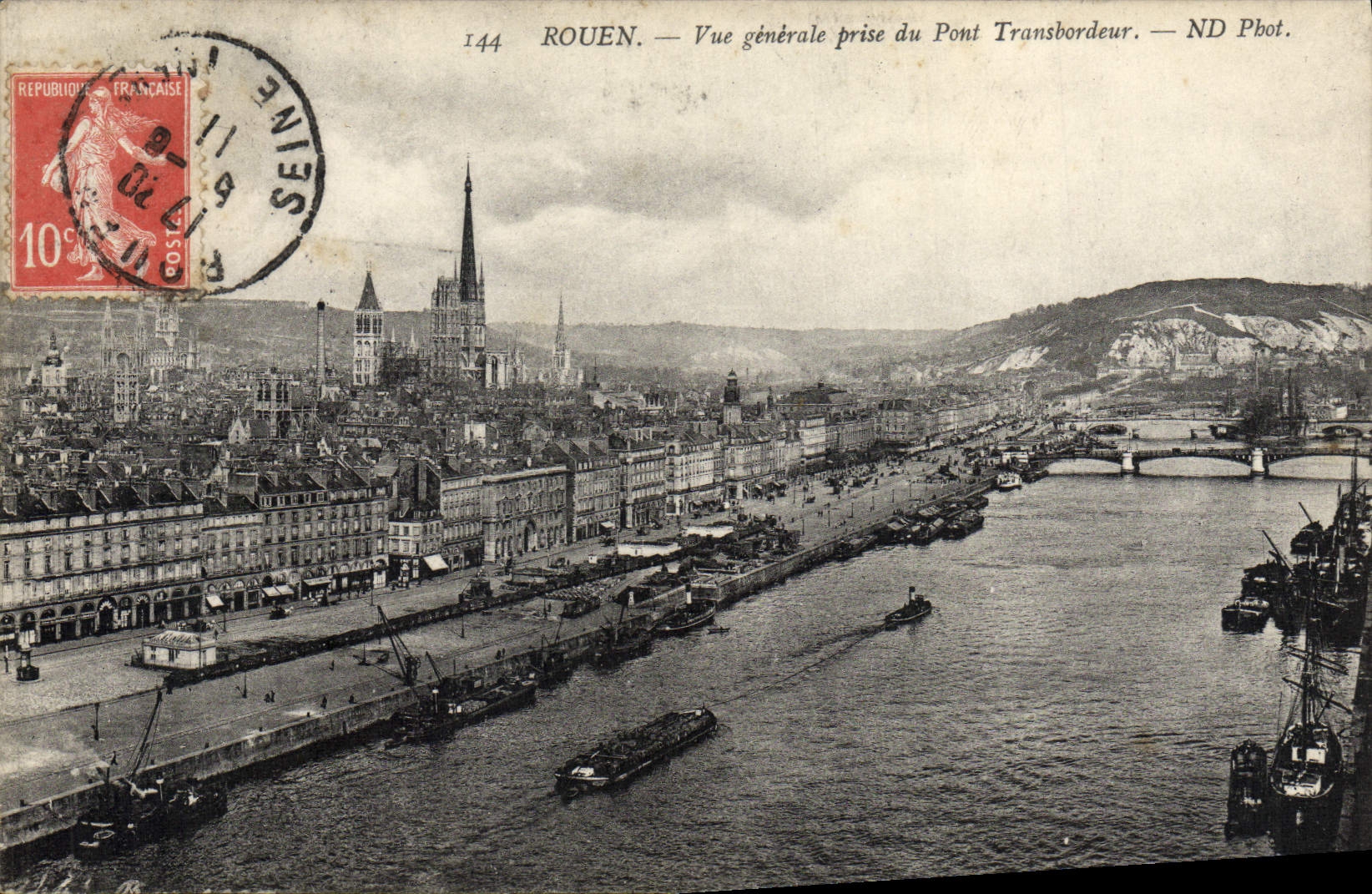 CPA Rouen Vue Generale Prise du pont transbordeur