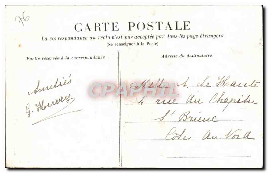 CPA Rouen La Grosse Horloge — Rückseite