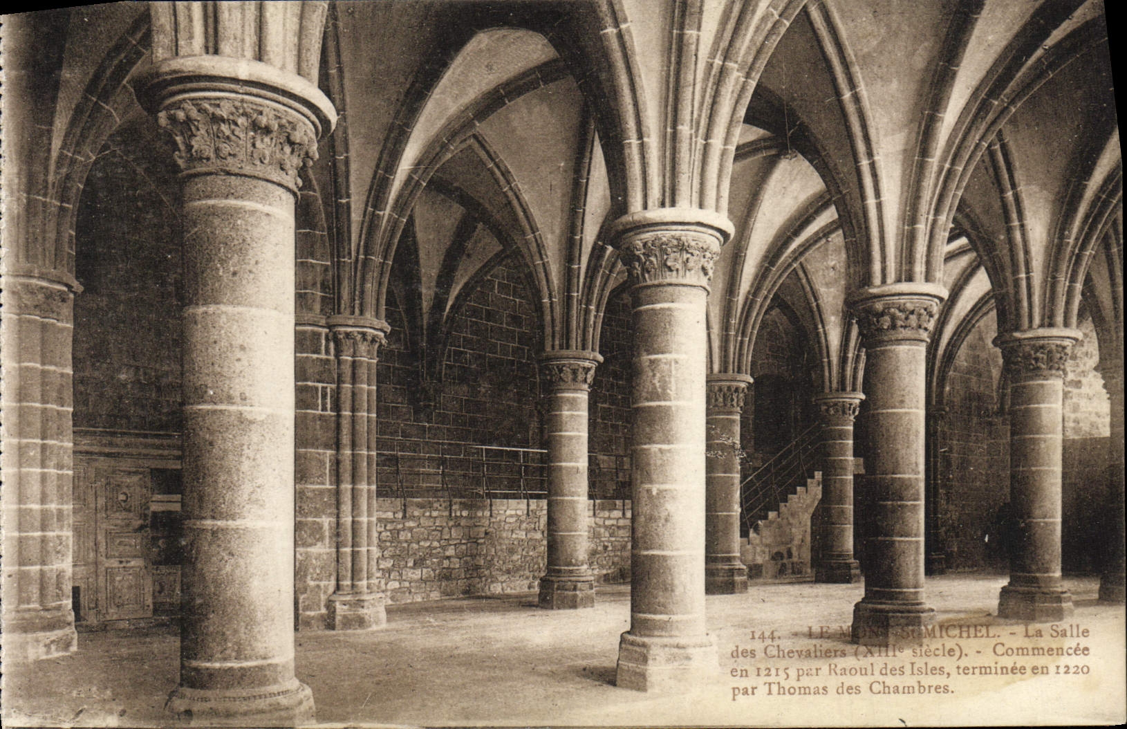 Le Mont-Saint-Michel — La Salle des Chevaliers (XIIIe siècle) — Laurent-Nel, Rennes