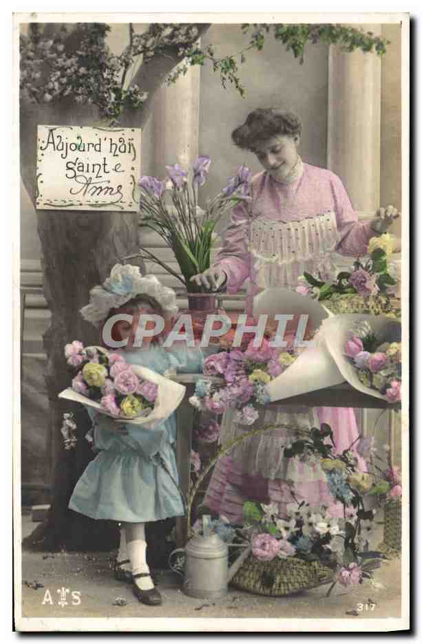 CPA Fantaisie Femme Enfant