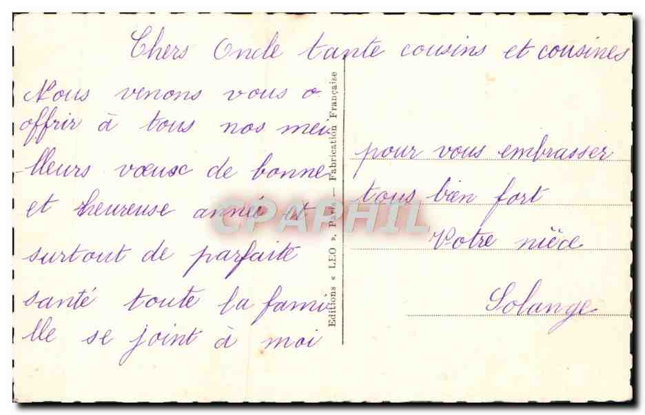 CPA Fantaisie Enfant — Rückseite