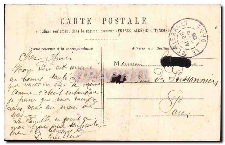 CPA Fantaisie Femme — Verso