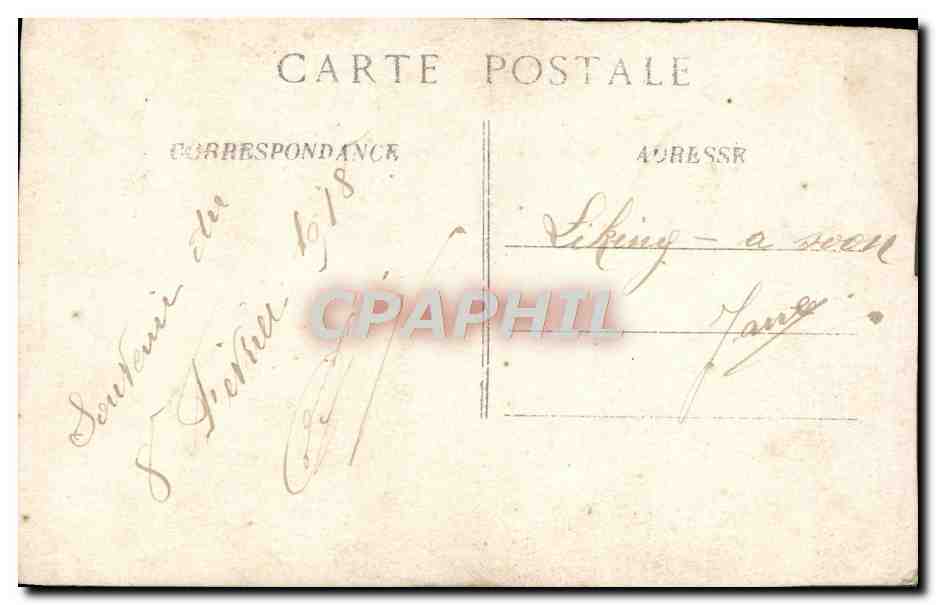CARTE PHOTO Femme — Verso