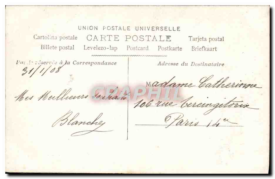 CPA Fantaisie Femme — Verso