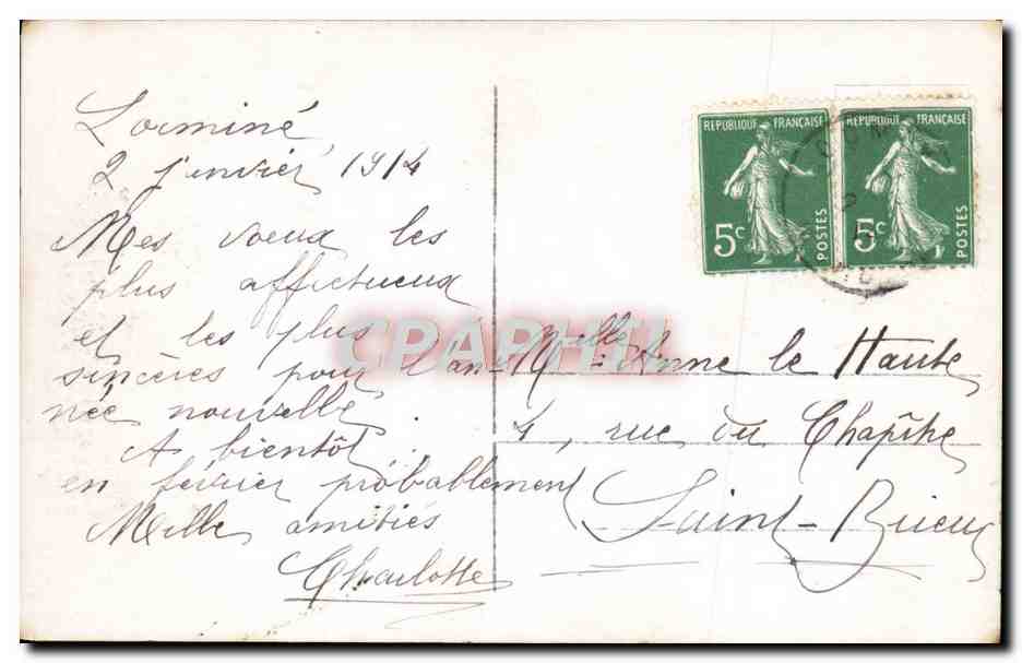 Frau und Kind — Frohe Weihnachten 1914 — Regina, n° 72 — Rückseite