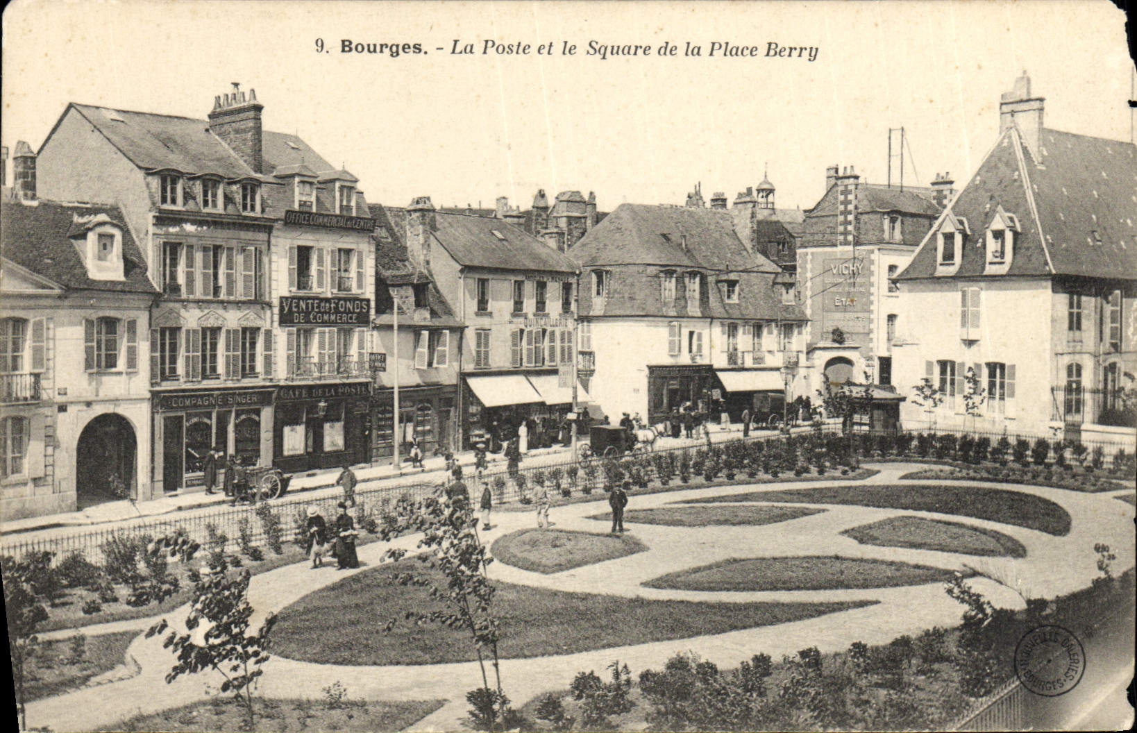 Bourges - La Poste et le Square de la Place Berry — Vichy Établissements