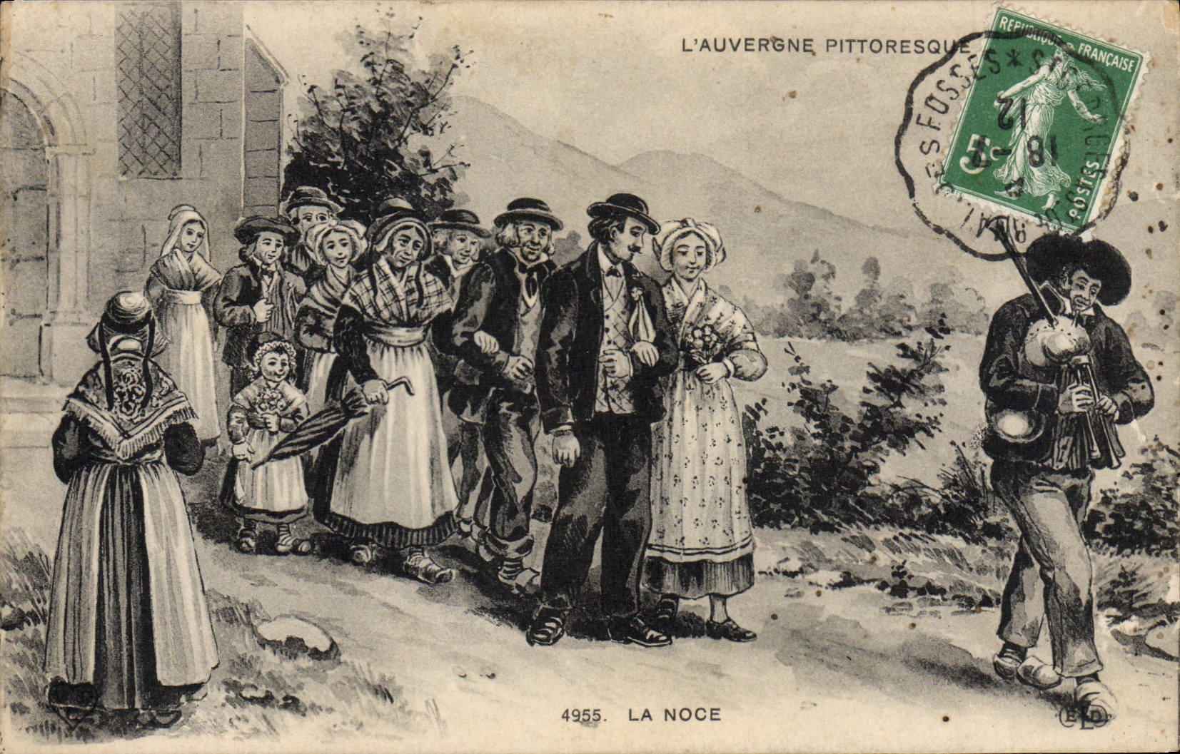 CPA L'Auvergne Pittoresque La noce Mariage Folklore
