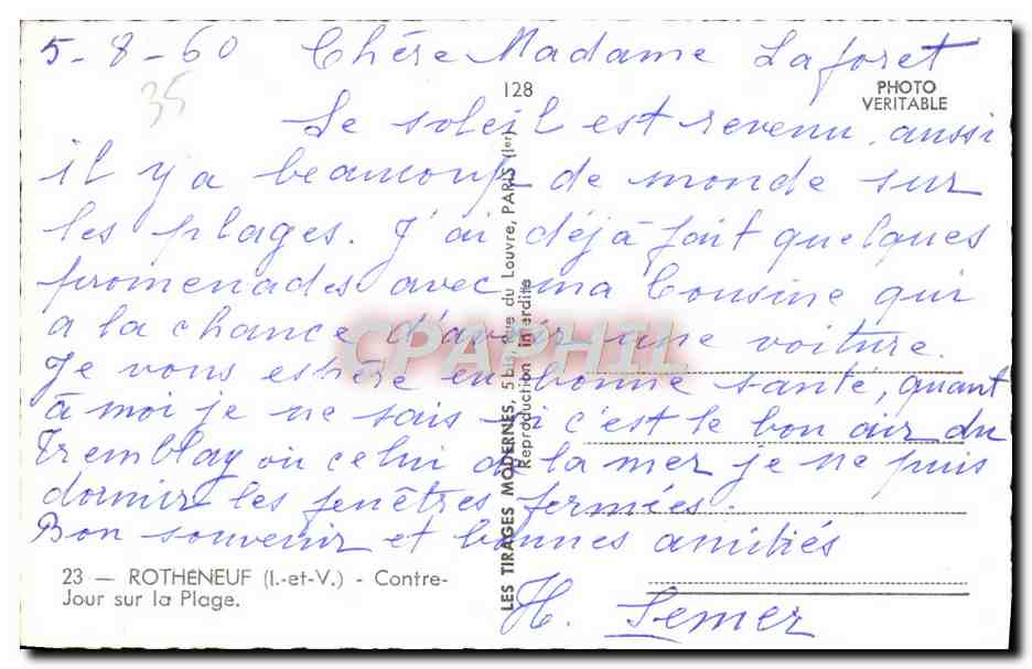 CPM Rotheneuf Contre Jour sur la Plage — Rückseite