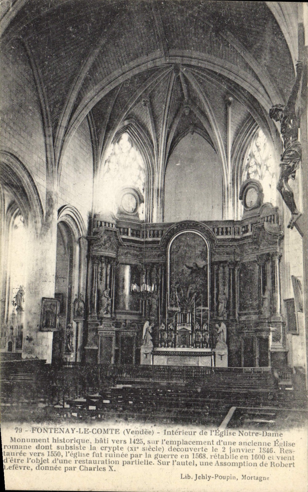 CPA Fontenay Le Comte Interieur de l'Eglise Notre Dame