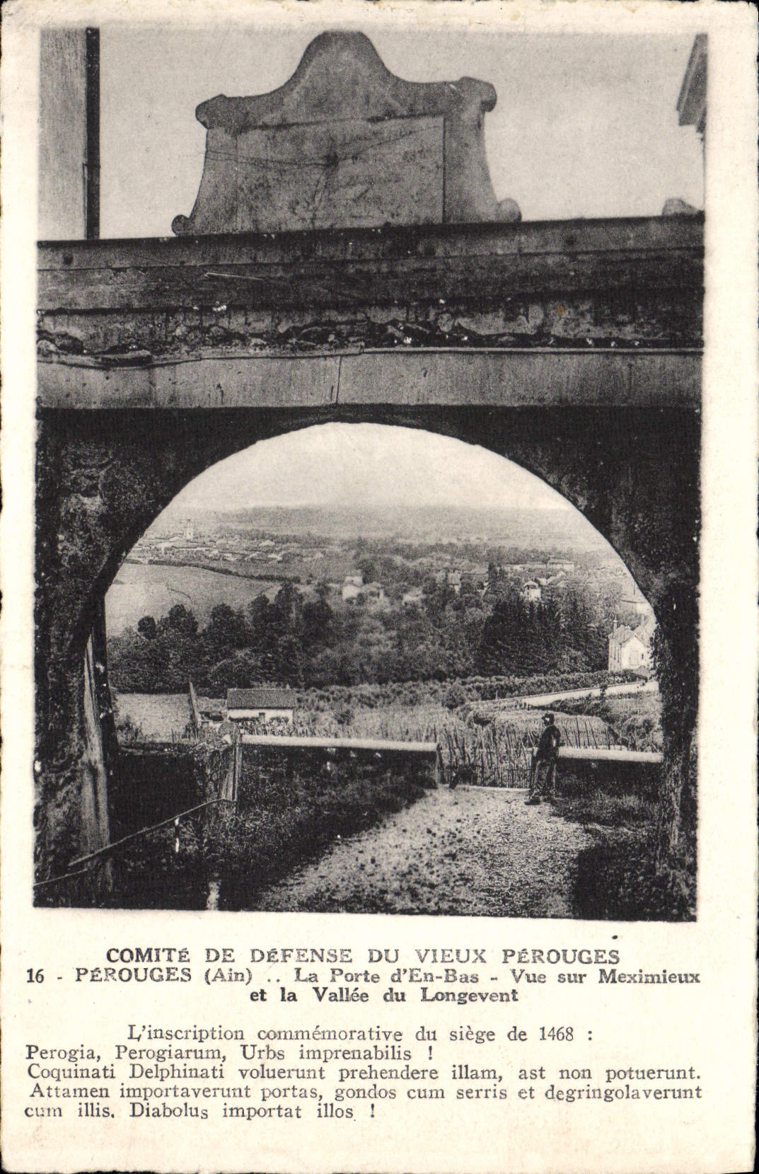 CPA Perouges Comite de Defense du Vieux Perouges La porte d'en bas 