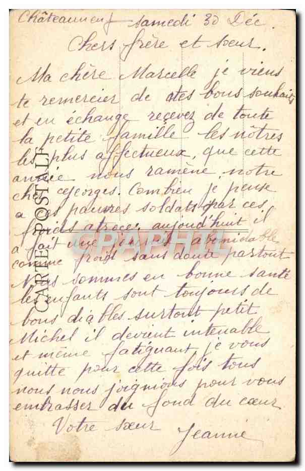 CPA Une Pensee de Chateauneuf — Rückseite