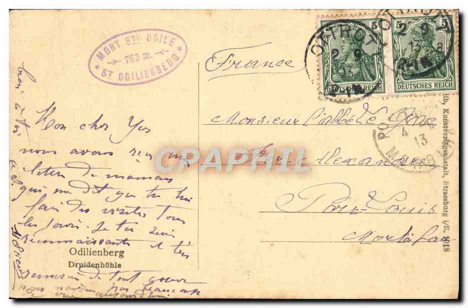 CPA Odilienberg Druidenhohle — Verso