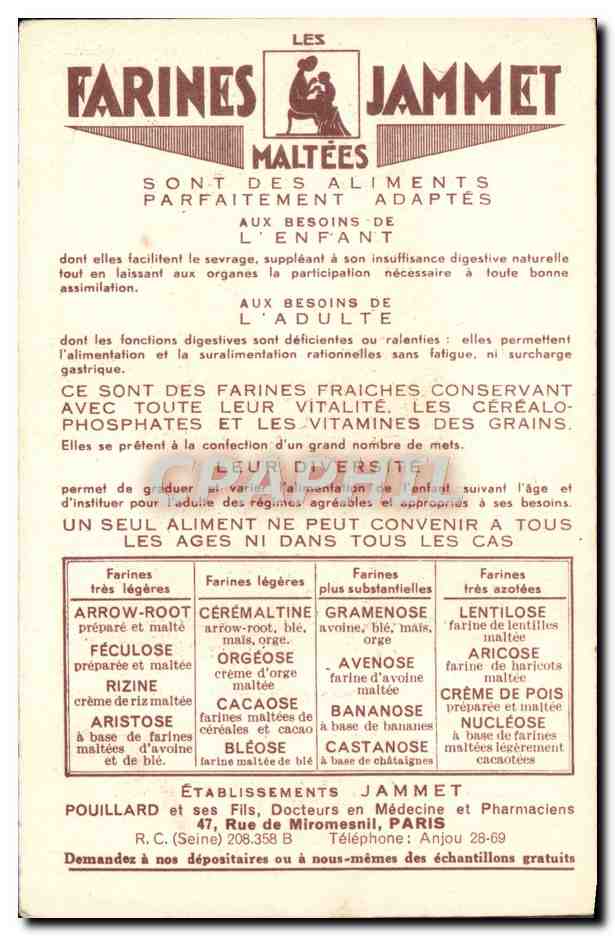 CPA Les Vieilles Provinces de France La Provence Farines Jammet Folklore — Verso