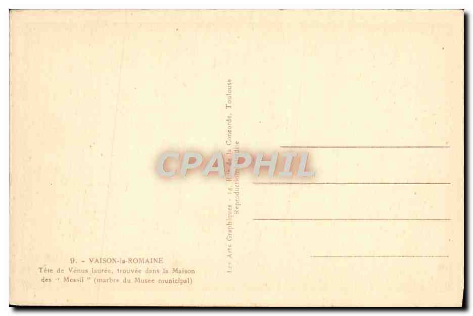 Tête de Vénus laurée — Vaison-la-Romaine — ARGRA — Reverso