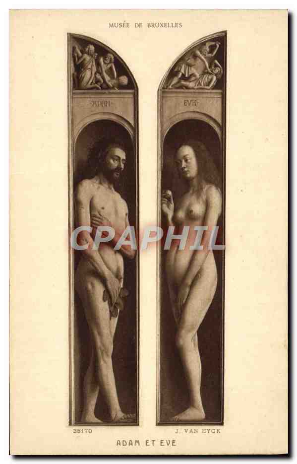 CPA Musee De Bruxelles Adam et Eve Van Eyck
