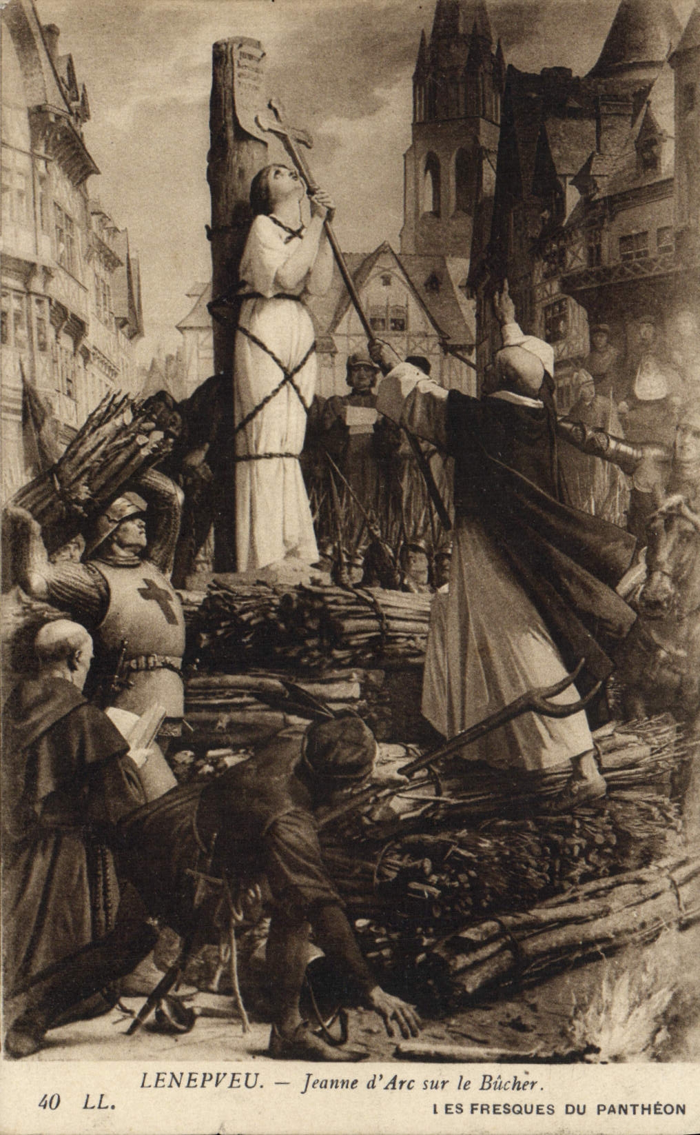 CPA Lenepveu Jeanne d'Arc sur le Bucher Fresques du Pantheon