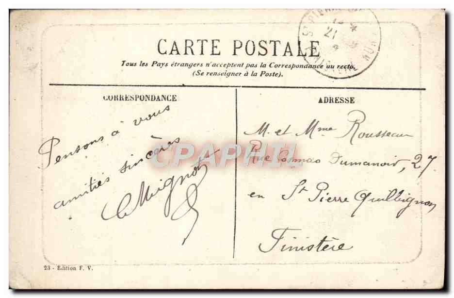 CPA Lourdes Vue Plongeante — Verso