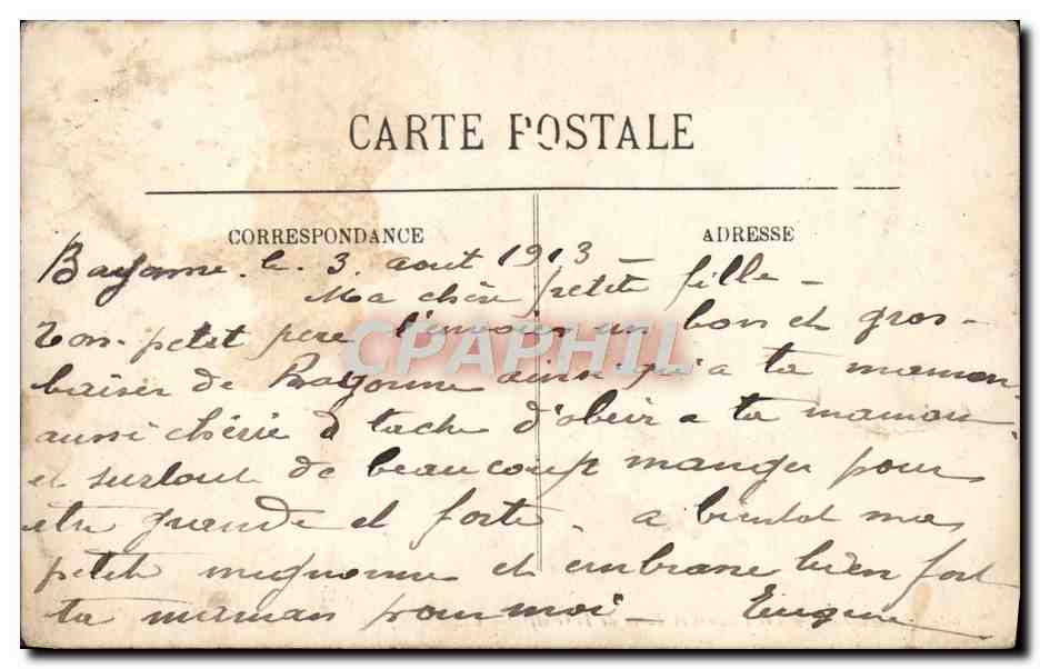 CPA Lourdes Les Piscines et Place de la Grotte — Verso