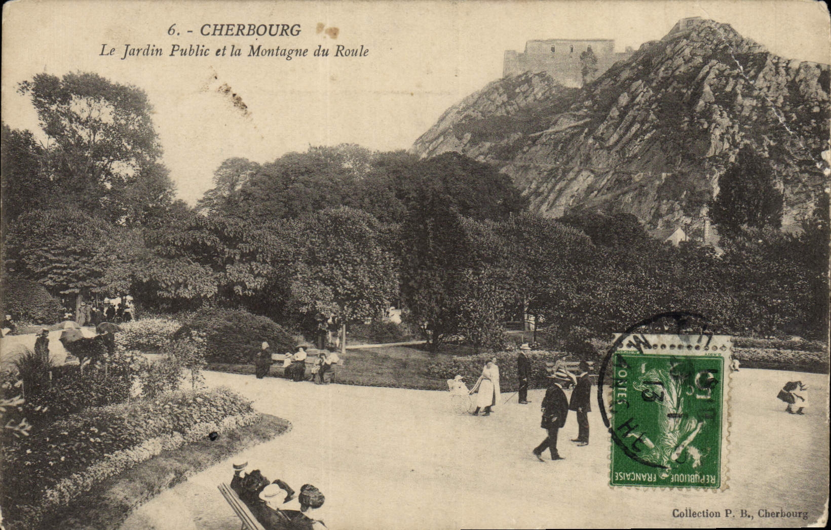 Cherbourg - Le Jardin Public et la Montagne du Roule — Collection P. B., Cherbourg