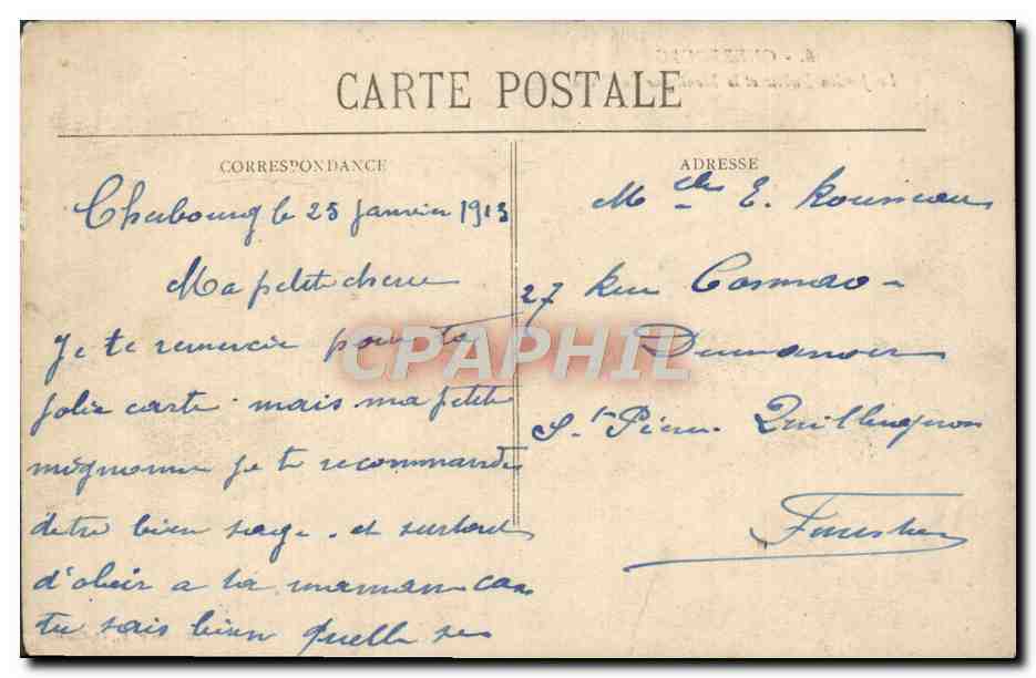 Cherbourg - Le Jardin Public et la Montagne du Roule — Collection P. B., Cherbourg — Reverso