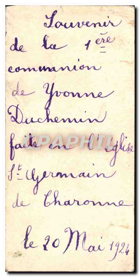 Image Souvenir de Communion — Verso
