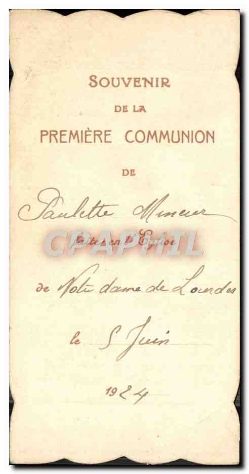 Première communion — Paullette Mineur — éditeur N.V. Léti, Paris, n° 5/3 — Rückseite